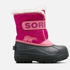 Sorel Pink and Gray Kids Snow Boots